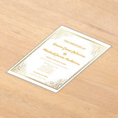 Elegante klassieke goudfolie acryl uitnodigingen (Laagn)