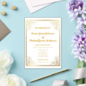 Elegante klassieke goudfolie acryl uitnodigingen (Insitu (Huwelijk))