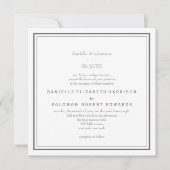 Elegante klassieke grens bruiloft uitnodiging (Voorkant)