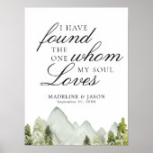 Elegante klassieke groen bos bergen bruiloft poster (Voorkant)