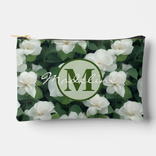 Elegante klassieke groene botanische witte bloemen etui (Voorkant)