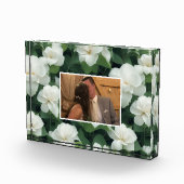 Elegante klassieke groene botanische witte bloemen fotoblokken (Rechts)