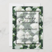 Elegante klassieke groene botanische witte bloemen kaart (Voorkant)