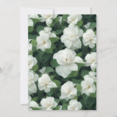 Elegante klassieke groene botanische witte bloemen kaart (Achterkant)