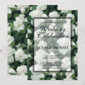 Elegante klassieke groene botanische witte bloemen kaart (Voorkant / Achterkant)