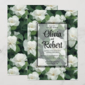 Elegante klassieke groene botanische witte bloemen kaart (Voorkant / Achterkant)