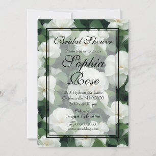 Elegante klassieke groene botanische witte bloemen kaart