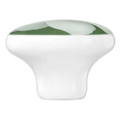 Elegante klassieke groene botanische witte bloemen keramische knop (Zijkant)