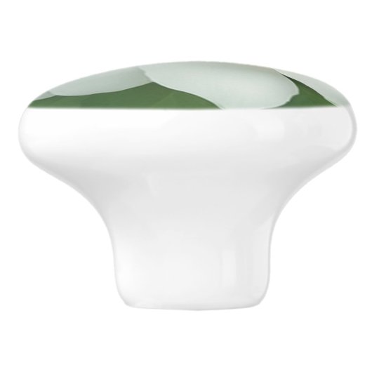 Elegante klassieke groene botanische witte bloemen keramische knop (Zijkant)
