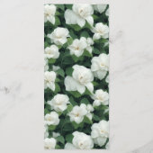 Elegante klassieke groene botanische witte bloemen menu (Achterkant)