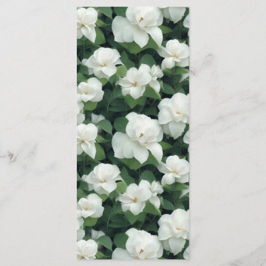 Elegante klassieke groene botanische witte bloemen menu (Achterkant)