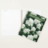 Elegante klassieke groene botanische witte bloemen planner (Display)