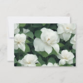 Elegante klassieke groene botanische witte bloemen RSVP kaartje (Achterkant)