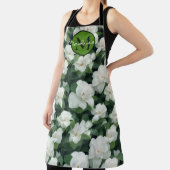 Elegante klassieke groene botanische witte bloemen schort (Insitu)