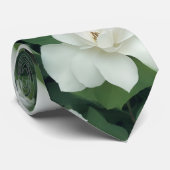 Elegante klassieke groene botanische witte bloemen stropdas (Opgerold)