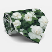 Elegante klassieke groene botanische witte bloemen stropdas (Opgerold)