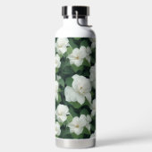 Elegante klassieke groene botanische witte bloemen waterfles (Links)