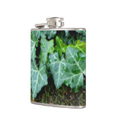 Elegante klassieke groene klimop en veldsteen heupfles (Links)