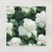 Elegante klassieke groene witte bloemblaadjes QR c Informatiekaartje (Achterkant)