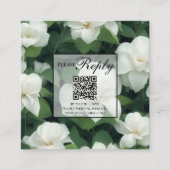 Elegante klassieke groene witte bloemblaadjes QR c Informatiekaartje (Voorkant)