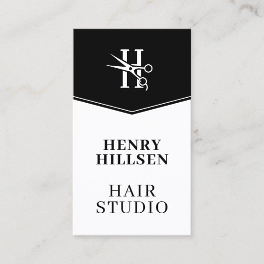 Elegante klassieke haarstylist visitekaartje (Voorkant)