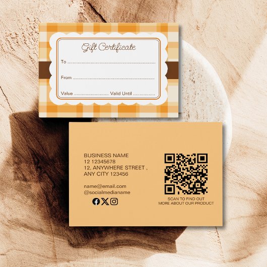 Elegante klassieke herfst gespeelde patroon cadeau visitekaartje