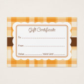 Elegante klassieke herfst gespeelde patroon cadeau visitekaartje (Voorkant)