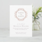 Elegante klassieke ivoor bruiloft save the date (Staand voorkant)