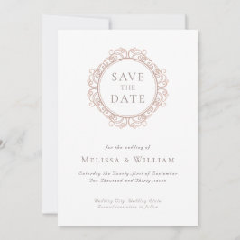 Elegante klassieke ivoor bruiloft save the date