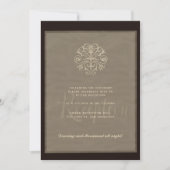 Elegante klassieke ivoor zwart bruiloft receptie kaart (Voorkant)