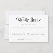 Elegante klassieke kalligrafie bruiloft RSVP kaartje (Voorkant)