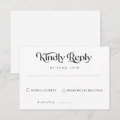 Elegante klassieke kalligrafie bruiloft RSVP kaartje (Voorkant / Achterkant)