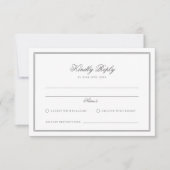 Elegante klassieke kalligrafie bruiloft RSVP kaartje (Voorkant)