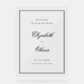 Elegante klassieke kalligrafie bruiloft welkom acryl bord (Voorkant)