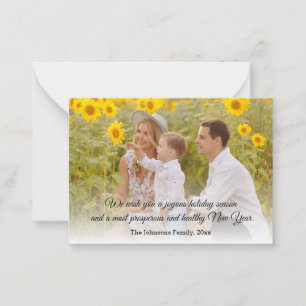 Elegante klassieke kalligrafie familie vakantie fo notitiekaartje