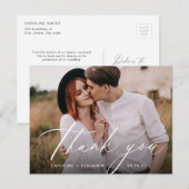 Elegante klassieke kalligrafie foto dank u postca briefkaart (Voorkant / Achterkant)