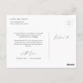 Elegante klassieke kalligrafie foto dank u postca briefkaart (Achterkant)