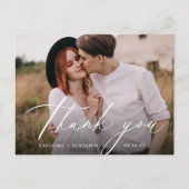 Elegante klassieke kalligrafie foto dank u postca briefkaart (Voorkant)