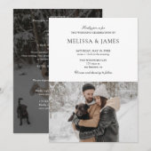 Elegante klassieke kalligrafie foto QR-code Kaart (Voorkant / Achterkant)