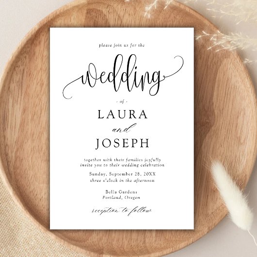 Elegante Klassieke Kalligrafie Lettertype Huwelijk Kaart