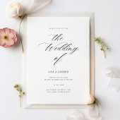 Elegante klassieke kalligrafie minimalistische bru kaart