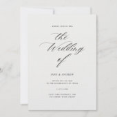 Elegante klassieke kalligrafie minimalistische bru kaart (Voorkant)