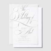 Elegante klassieke kalligrafie script bruiloft ove vellum uitnodigingen (Offset)