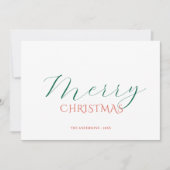 Elegante klassieke kalligrafie script kerstkaart (Voorkant)
