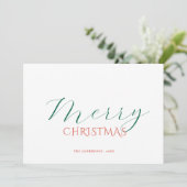 Elegante klassieke kalligrafie script kerstkaart (Staand voorkant)