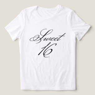 Elegante klassieke kalligrafie Sweet 16 Tri-Blend Shirt