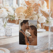 Elegante klassieke kalligrafie trouwfoto kaart