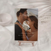 Elegante klassieke kalligrafie trouwfoto kaart