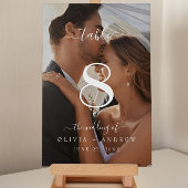 Elegante klassieke kalligrafie trouwfoto kaart