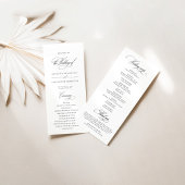 Elegante klassieke kalligrafie wit bruiloft progra